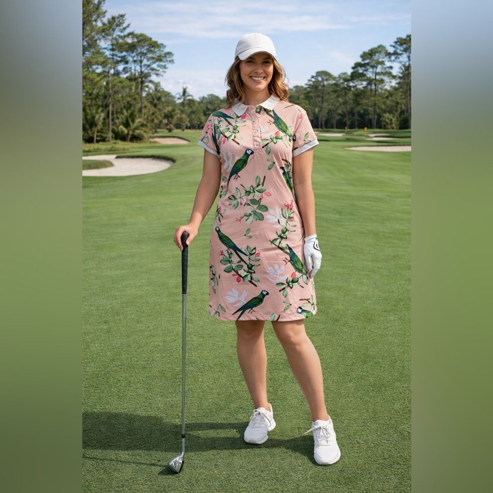 Partner Tropical Parrot Tennis Dress - Size S - Ultra Stretch